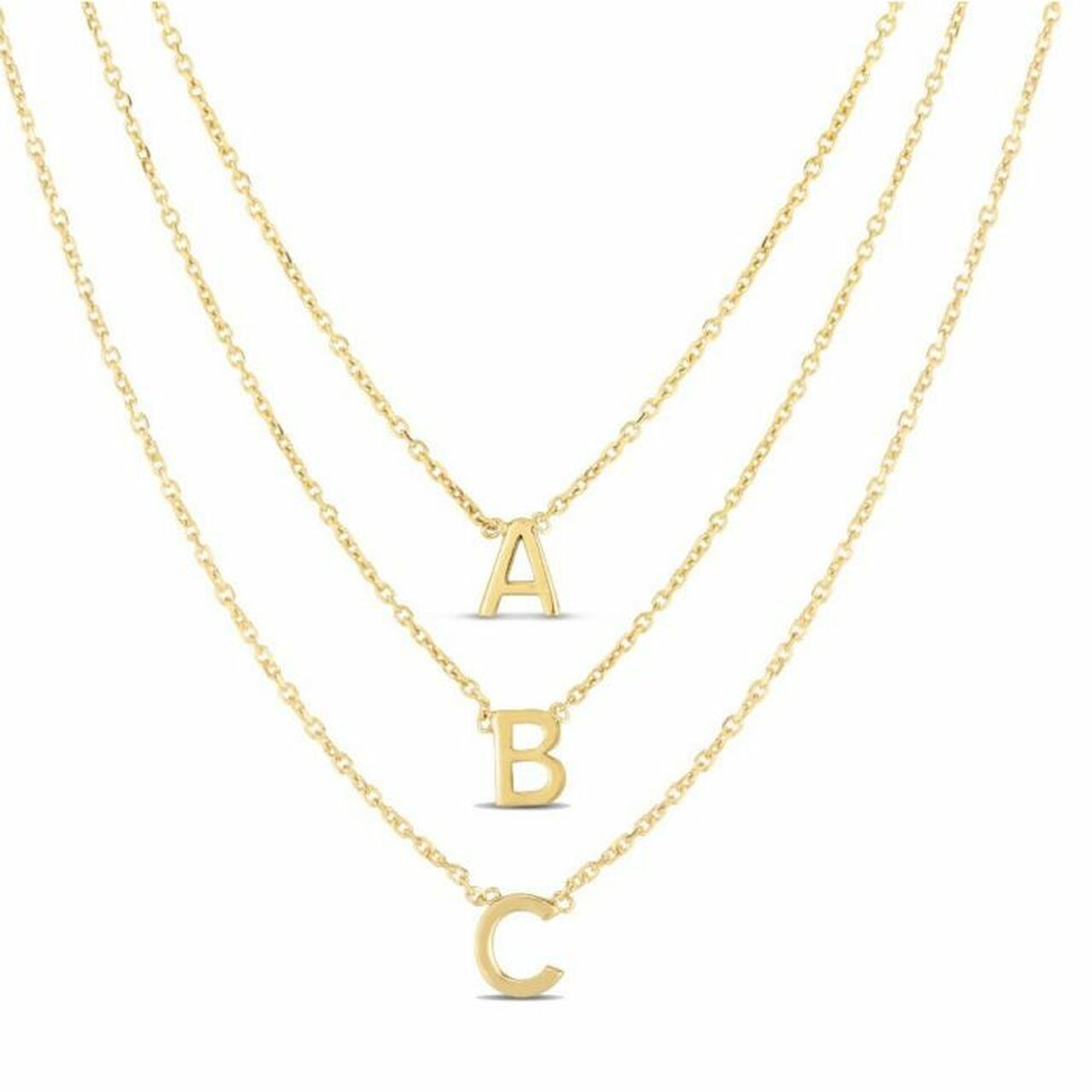 Farrah 14K Yellow Gold Mini Initial Pendant Necklace